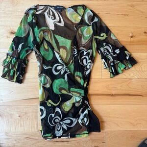Sheer Multicolor Wrap Top